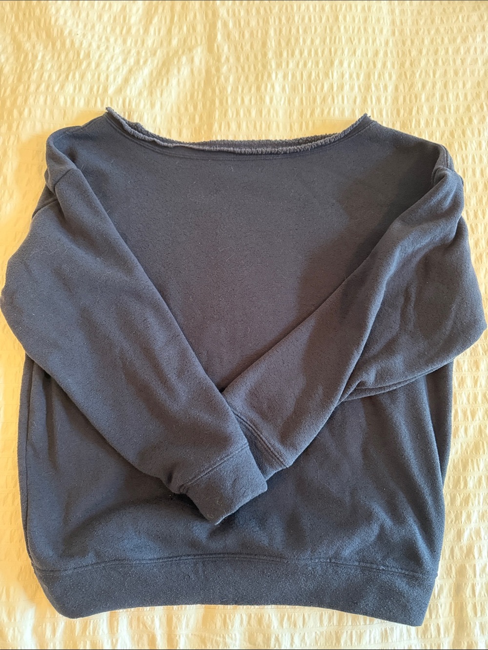 Women's Navy Blue off the shoulder Boatneck Sweatshirt